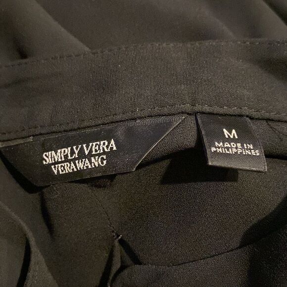 Simply Vera Vera Wang Medium Lace Blouse Pleated Back Hidden Button Up - Picture 9 of 10